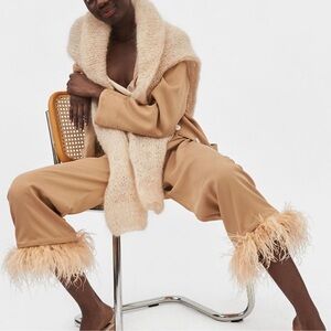 Sleeper Tan pajamas with Feather Trim